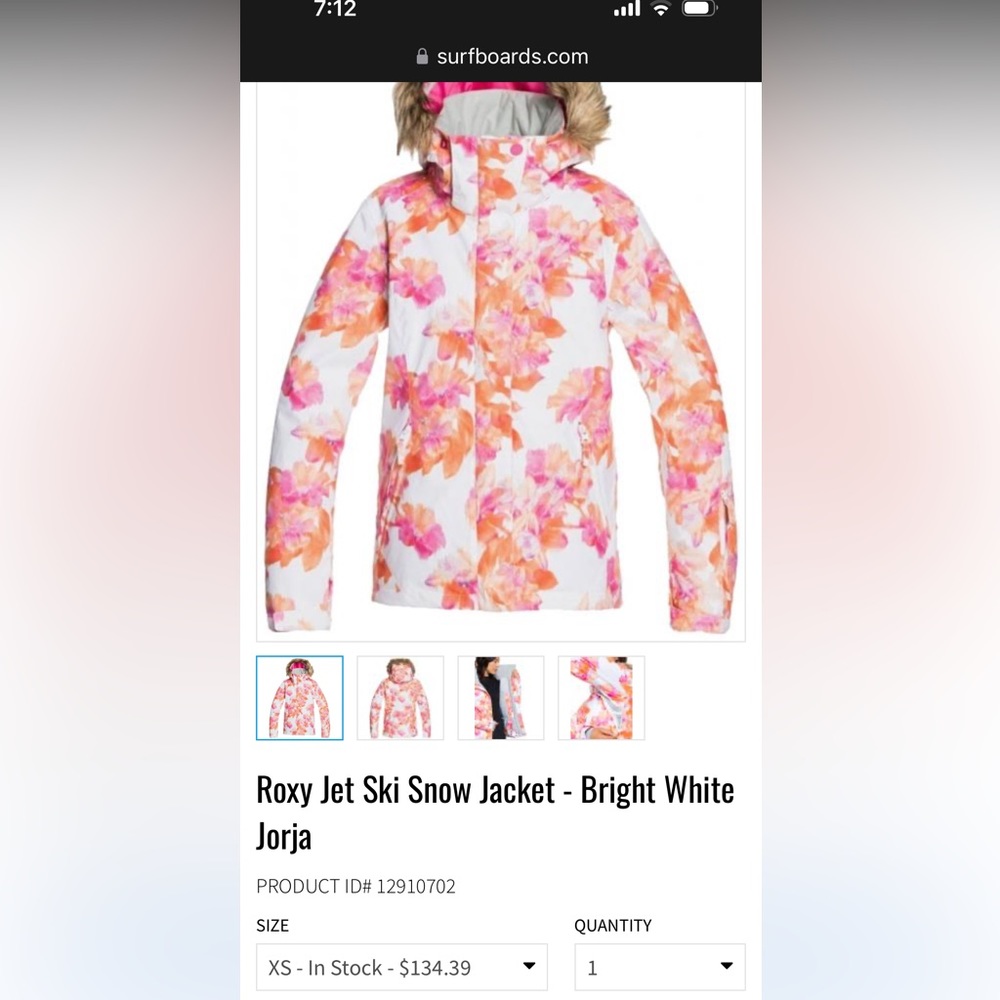 Brand new Roxy jet ski snow jacket.